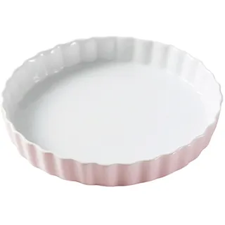 WakiHong Tarteform Keramik Quicheformen Tarteform Keramik Auflaufform Rund Rosa,19,5 x 19,5 x 3CM,für Kuchen,Tarte,Tortenboden,Obst-Pie etc