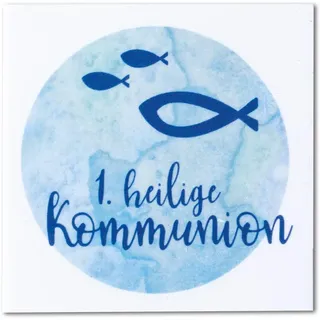 Rayher 31631356 Wachsmotiv Watercolor- Heilige Kommunion, hellblau, 6,7 x 6,7 cm, 1 Stück, zum Gestalten von Kerzen für die Kommunionsfeier