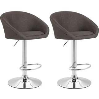 CLP Barhocker 2er Set 55 x 86 x 51 cm Dunkelgrau