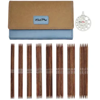 KnitPro Nadelspiel Set Braun 20 cm 8 Größen 1 St.