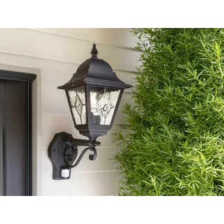 LED Außenwandleuchte mit Bewegungsmelder, Landhausstil Außenleuchte Höhe 47cm