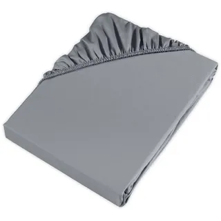 MÖVE Spannbettlaken 160 x 200 cm aus 100% Baumwolle, Grey
