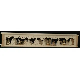 Schwibbogenerhöhung mit Winterkinder und Beleuchtung BxHxT 72x10x10cm NEU