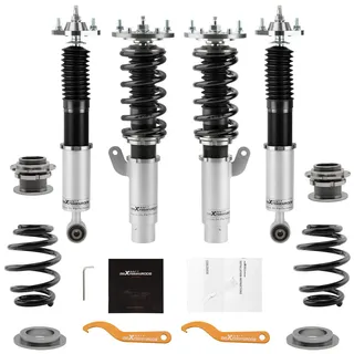 maXpeedingrods Sport-Gewindefahrwerk Fahrwerk Dämpfung einstellbar für 3er E46 grau