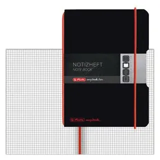 Herlitz Notizheft my.book flex A6 kariert Schwarz