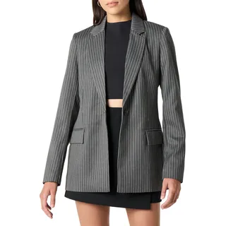 The Drop Blake Langer Blazer, Anthrazitfarbene Nadelstreifen, XS