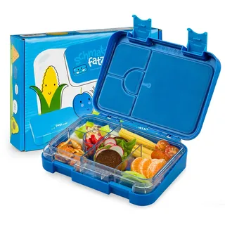 schmatzfatz Junior Brotdose für Kinder | BPA-freie Lunchbox für Kinder | Bento Box Kinder | Brotbox | Brotdose | Brotdose | Perfekt für Schule & unterwegs | Giraffe Blau