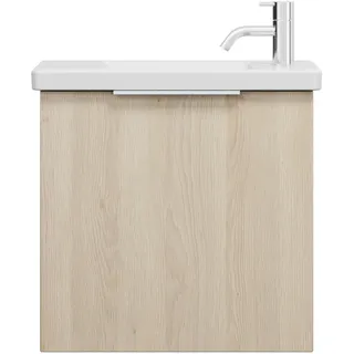 burgbad Eqio Keramik-Waschtisch inklusive Waschtischunterschrank, 530x315x520mm, SFPF053F3180C0001G0146, Farbe: Eiche Dekor Cashmere / Eiche Dekor Cashmere, Griff Chrom G0146