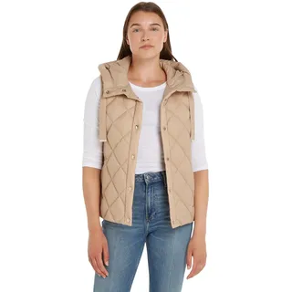 Tommy Hilfiger Damen Weste Classic Steppweste, Beige (Beige), M