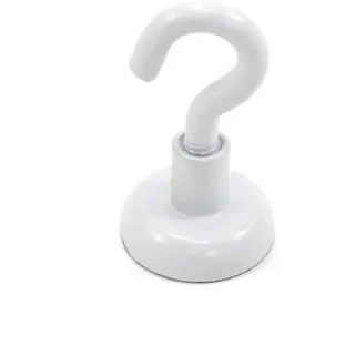 Weiß Gestrichener Neodym -Hakenmagnet Mit M4 -Haken Für Kühlschrank, Whiteboard, Hinweis, Aktenschrank Oder Büro - 16mm Durchmesser x 30,5mm Hoch - 9,7kg Zug - Pack Von 10