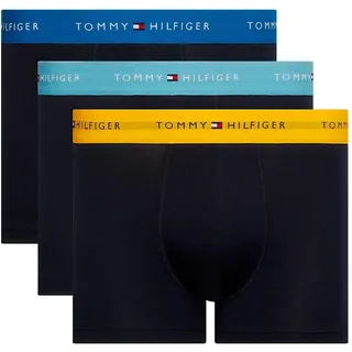 Tommy Hilfiger Herren 3er Pack Boxershorts Trunks Unterwäsche, Mehrfarbig (Amber Glow/Marine Blue/Lakeside), S