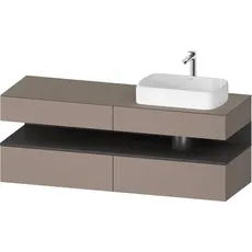 Duravit Qatego Konsolenwaschtischunterbau, 2 Auszüge, 2 Schubkästen, Ausschnitt rechts, 1600x550x600mm, Nische Graphit Matt, QA4778049, Farbe: Basalt Matt