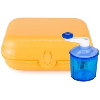 Tupperware Eco+ Kleiner-Twin (gr.2) orange Brotdose Brotbox Pausenbox Snackbox Sandwichbox Lunchbox (inkl. 1x Schlüsselanhänger Zufällig)