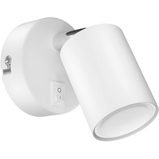 ledscom.de Wandspot WAIKA, einflammig, mit Schalter, GU10, weiß matt, inkl. 630lm LED GU10 Lampe, weiß