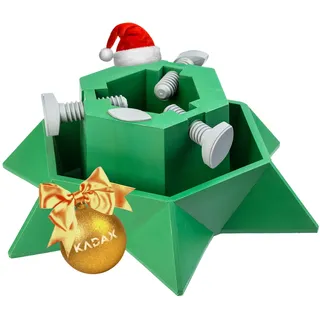 Kadax Weihnachtsbaumständer mit Wasserbehälter, Christbaumständer aus robustem Kunststoff für Bäume, moderner Tannenbaumständer, Verschiedene Großen, grün (Baumhöhe bis 2m)