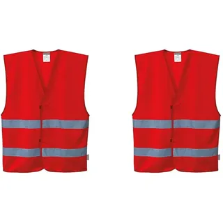Portwest Iona Weste, Größe: L/XL, Farbe: Rot, F474RERL/XL (Packung mit 2)