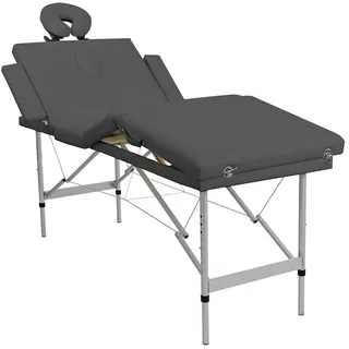 vidaXL Massagetisch mit 4 Zonen Aluminiumrahmen Anthrazit 186×68 cm
