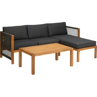 ACAMP Loungegruppe Malaga Teak-Schwarz FSC®