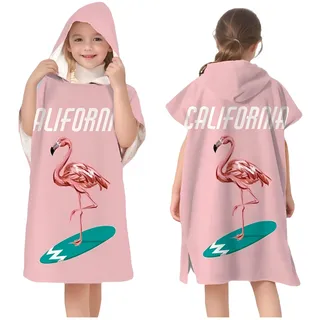 Proumhang Kinder Surf Poncho Badeponcho Mikrofaser Bademantel Strandtuch Frottee Wechselmantel Wassersport Poncho Mädchen Jungen 60 cm x 70 cm
