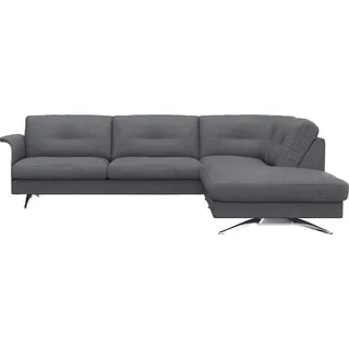 FLEXLUX Ecksofa "Glow, super bequem durch hochwertigem Sitzaufbau mit Federkern, L-Form" Skandinavisches Design, In hochwertiger Verarbeitung, navy blau