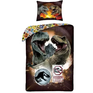 Halantex Jurassic World Bettwäsche, 140x200cm + 70x90cm, 100% Baumwolle