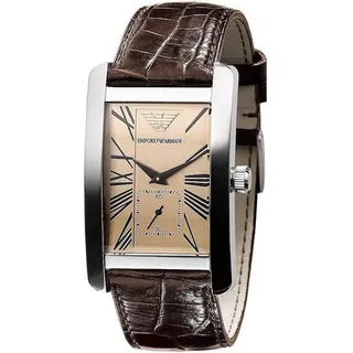 Armani Klassische rechteckige Herrenuhr ar0154 aus Edelstahl und Kunststoff - Silber