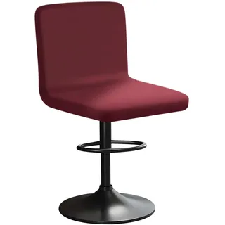 HuaLiSiJi Stretch Barhocker Stuhlhussen Bezüge Bezug Barhocker mit Lehne Samt Bar Stuhlhussen, Luxuriöser Stoff,Einer Weichen Textur, Dehnbar Knitterfrei Waschbar Staubdicht (1, Burgunderrot)