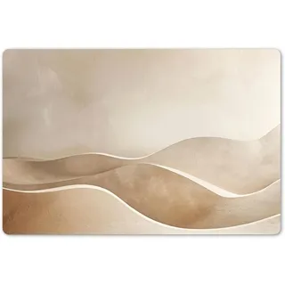 KitchenYeah© Platzsets Abwaschbar 6-Teilig Tischsets Platzdeckchen - Modern | 45x30 cm - Rutschfeste Platzset Unterlage Tisch Set Esstisch Placemats Beige - Natur - Abstrakt
