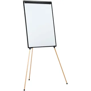Bi-Office Essence Dreibein Flipchart, magnetischer Oberfläche aus lackiertem Stahl, Struktur aus schwarzem Aluminium und Holz