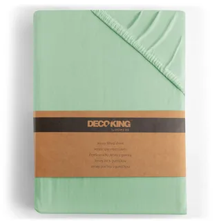 DecoKing Spannbettlaken Jersey 200 x 220 cm Minze