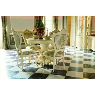 Esstisch Garnitur Esszimmer Möbel Einrichtung Gruppe Tisch + 4 Stuhl Set 5tlg. - Beige