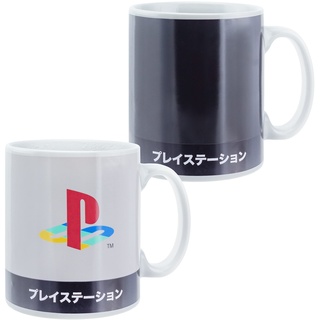 Paladone Playstation Heritage XL Wärmewechsel-Kaffeetasse, 550 ml, Farbwechsel-Keramikbecher