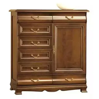 Schubladen Eiche Massivholz Kommoden Sideboard Kommode Echtholz Schrank  Neu - Braun