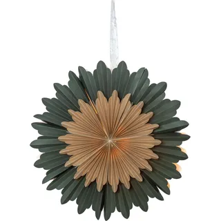 EGLO Weihnachtsstern für innen, Dekostern aus Papier zum Aufhängen, Fensterdeko in Grün und Gold, 3D Adventsstern, Wand Deko Wohnzimmer, Ø 50 cm