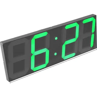 LED Wanduhr, Fernbedienung, USB-Stromversorgung, einstellbare Helligkeit, Grün, 45X16X2.5cm - Grün