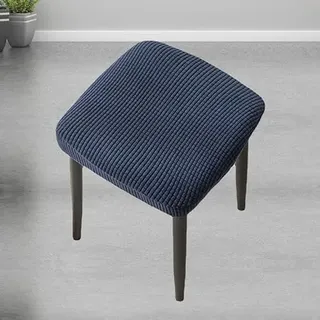 LIWLLIUA 2er Set Rechteckige Hockerbezüge, Dehnbare und Waschbare Hocker Abdeckung für Barhocker, Schminktisch und Fußhocker, Rechteckiger Ottomane Schutz,Royal Blue,40cm*40cm