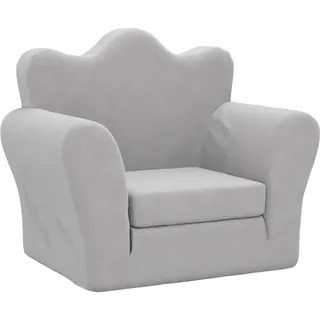 vidaXL Schlafsofa für Kinder Hellgrau Weich Plüsch - Grau