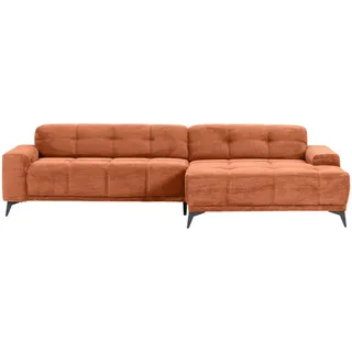 Carryhome Ecksofa , Rostfarben , Textil , Ottomane rechts, L-Form , 295x165 cm , seitenverkehrt erhältlich, Rücken echt, elektrischer Sitzvorzug , Wohnzimmer, Sofas & Couches, Wohnlandschaften, Ecksofas