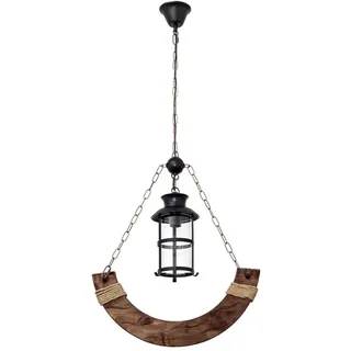 PRENDELUZ Rustikaler brauner Anhänger 1 x e27, ideal für die Dekoration von Räumen im Landhausstil und für warme und gemütliche Beleuchtung.