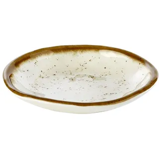 APS 84509 Teller STONE ART, Ø 15,5 cm, Höhe 2,5 cm, Melamin, creme/braun