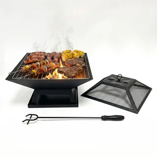 Relaxdays Feuerschale Ø 45 cm Schwarz