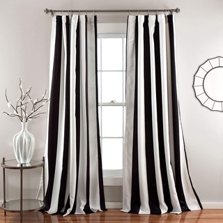 Lush Decor Wilbur C32978P15-000 Fenstervorhänge-Set, 213,4 cm, L-Paar, Schwarz