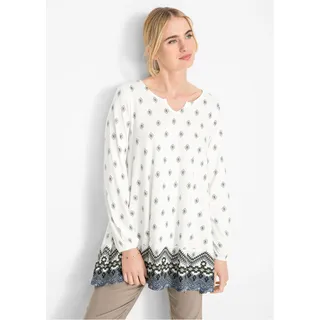 bonprix Tunikashirt »Shirt-Tunika aus Baumwoll-Viskose-Mix«, Shirt-Tunika aus Baumwoll-Viskose-Mix, weiß