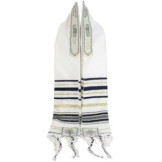 AfinderDE Herren Damen Jerusalem Tallit schal Messianischer Tallit Gebetsschal mit Talisbeutel Jude christliches Geschenk 185 cm x 54 cm