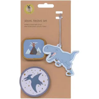 Lässig Anhänger und Patches Set (3 Stk.) mit Druckknopf/School Patches Set Dinosaur