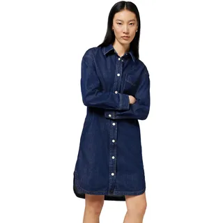 Marc O'Polo Denim Damen Cordkleid aus Bio-Baumwolle Oversize Fit, Blau (Dark Blue Multi 21), XS