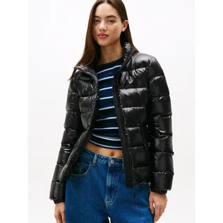 Tommy Hilfiger Steppjacke TOMMY JEANS "TJW SLIM ZIP PRINT DOWN JACKET", Damen, Gr. S (36), schwarz, Web, Obermaterial: 100% Nylon, slim fit, elastischer Bund, Jacken Steppjacke