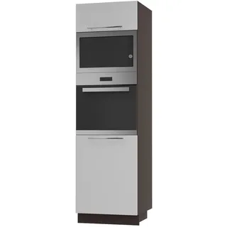 Feldmann-Wohnen Backofen-Hochschrank Kvantum D14/Ru/60/207 Weiß Matt / Lava Matt 60 / 59 / 207cm , Holz , 3 Fächer , Rechteckig , 60x207x59 cm , Küchen, Küchenmöbel, Küchenschränke, Geräteumbauschränke