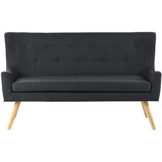 BELIANI Sofa Schwarz Polsterbezug 2-Sitzer Küchensofa mit Holzgestell Modern Wohnzimmer Salon Möbel Wohnecke Sitzecke Küche - Schwarz