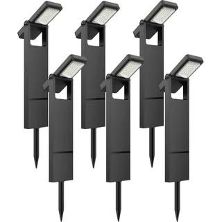 OUSFOT Solarlampen für Außen Große mit Zwei Helligkeit Weiß 40 LED 6 Stück